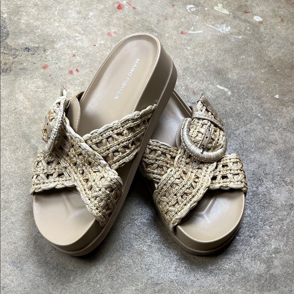 Marc Fisher Welti Rattan Crossover Sandals
Size: 6